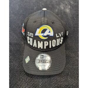 NWT New Era 9Forty Super Bowl LVI Champions Los Angeles Rams Snapback Hat Black